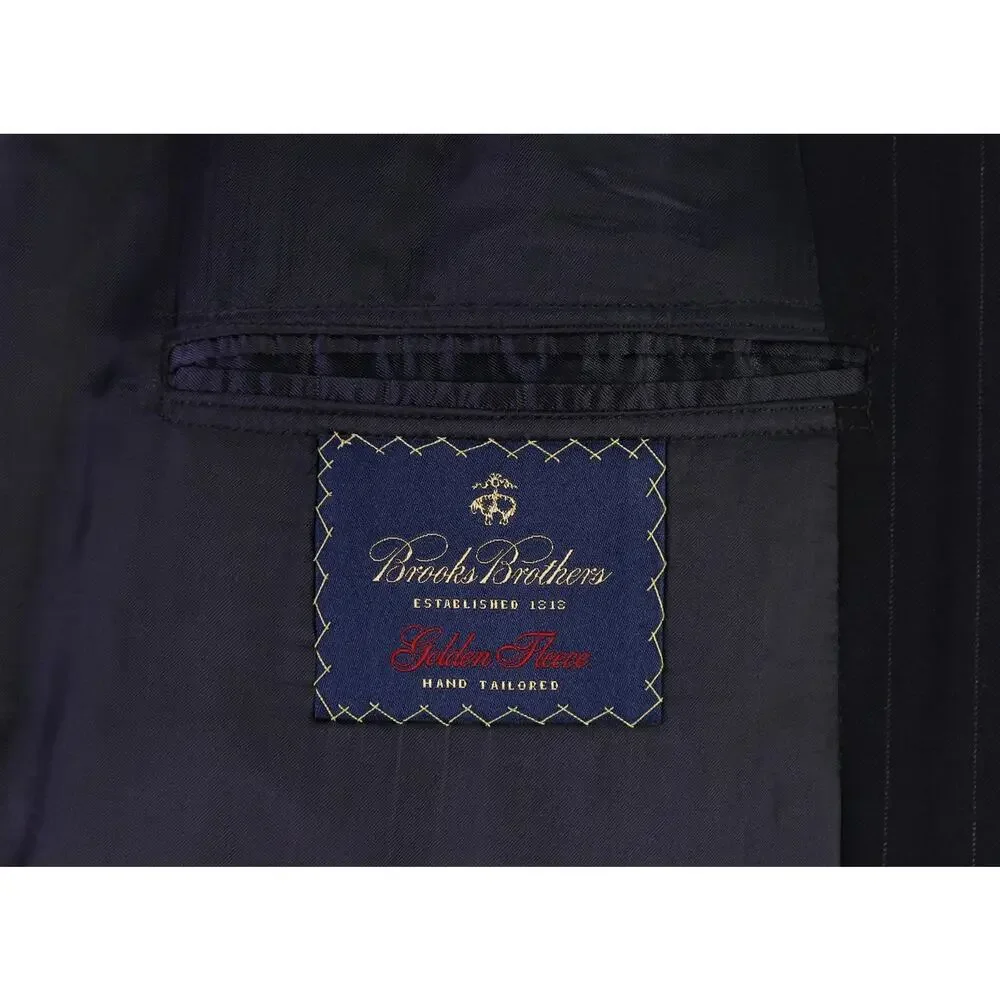 Brooks Brothers Golden Fleece Navy Pinstripe Suit Jacket Blazer Loro Piana 46L